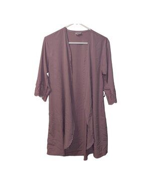 SS Weddings Mauve Duchess Robe With Lace Trim 3/4 Sleeves XS/S